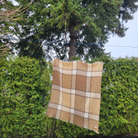 Vintage Plaid Italian Mohair Wool Picnic Blanket!