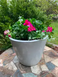 12 inch tall white flower pot