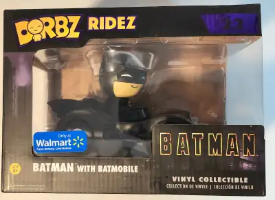 FUNKO DORBZ RIDEZ: BURTON BATMAN w/ BATMOBILE WALMART EXCLUSIVE Can mail via Canada post expedite wi...