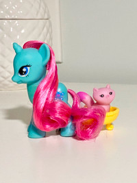 My Little Pony MLP G4 Snowcatcher with pink cat and wagon