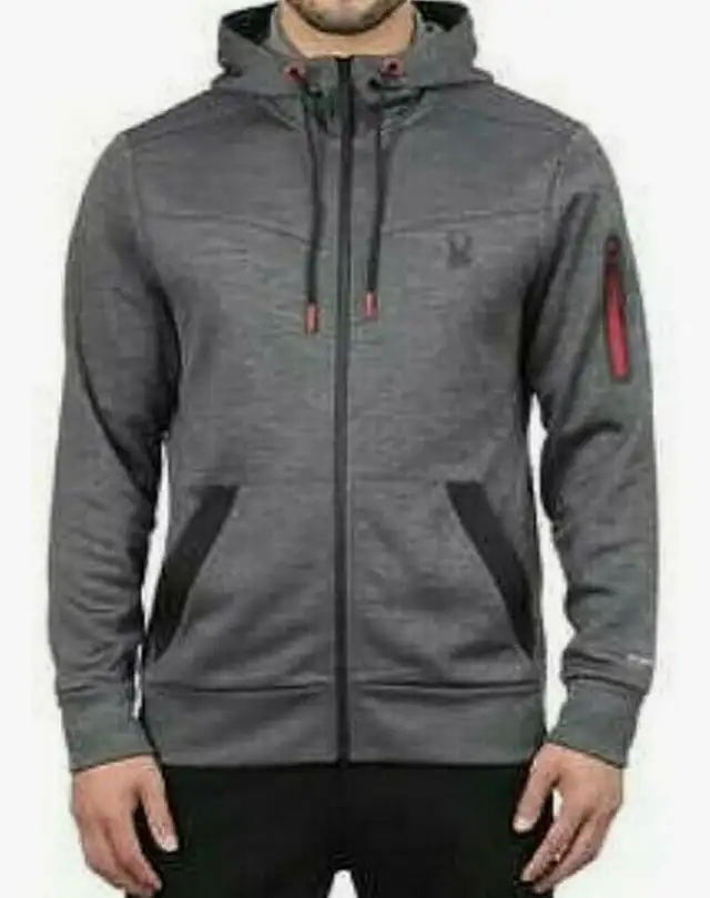 Brand New Spyder Active Men’s Hooded Full Zip Jacket - Grey in Men's in Calgary - Image 2