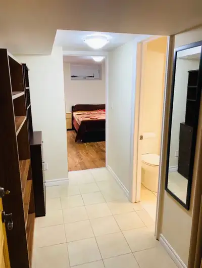Private, furnished, spacious, quiet, clean studio apartment in basement of house near Bathurst and F...