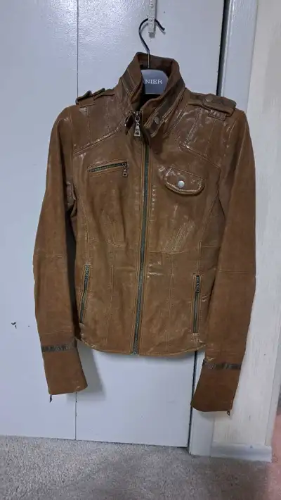 Women's leather jacket, View more