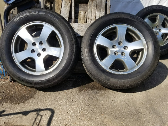 Subaru aluminum 16" rims or Kumho  235 x60 x16 75% Tread. in Tires & Rims in Oshawa / Durham Region