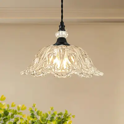 ❤️✅NEW IN BOX: Black Chandelier Light Fixtures with Glass Shade, View more