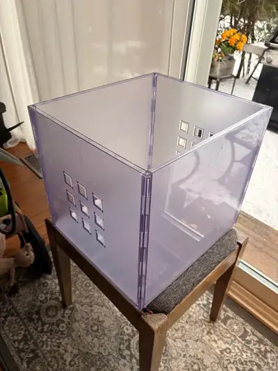 IKEA Lekman storage box in purple/lavender plastic., View more