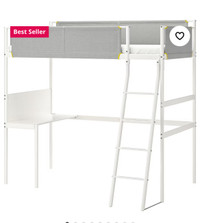 IKEA loft bed frame with table without mattress- 220 CAD