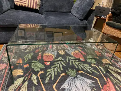 glass coffee table (cracked glass), View more