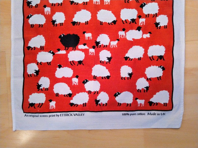 Vintage Tea Towel, Black Sheep design, made in UK in Kitchen & Dining Wares in Oakville / Halton Region - Image 3