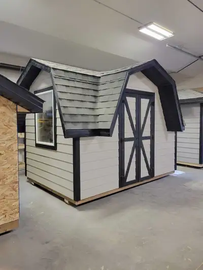 8x12 gambrel roof shed Building as a school project. Build under supervision of a journeyman Cobbles...