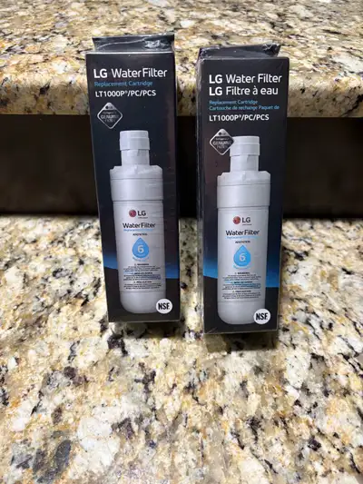New, never opened Lg Fridge Water Filters. LT1000P - AGF80300704. $20 for both. Cash only please, cu...