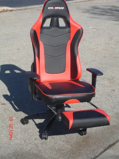 USED ONCE & LIKE NEW OVERALL STARSPACE OFFICE OR GAMING CHAIR!, View more