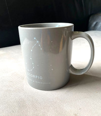 Indigo Scorpio Zodiac sign grey coffee mug 14 Oz large. NEW