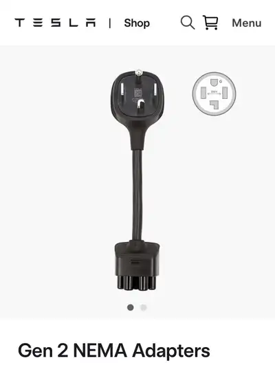 Selling a Tesla Gen 2 NEMA 14-30 adapter. This adapter allows you to plug your Tesla mobile charger...