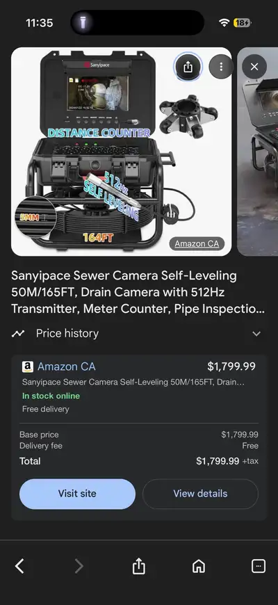 Part No.: 1904 - SANYIPACE 50m Self-Leveling Sewer Camera, View more