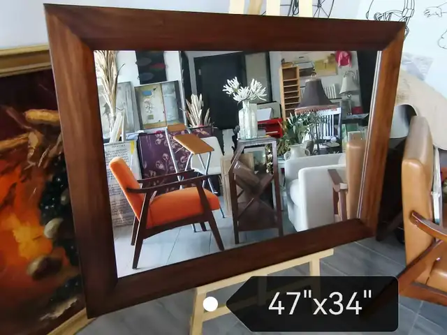 Wood Framed Mirror 47x34, wide border in Home Décor & Accents in Calgary - Image 2