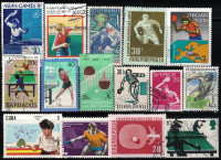 Table Tennis, Sport Stamps, 15 Different