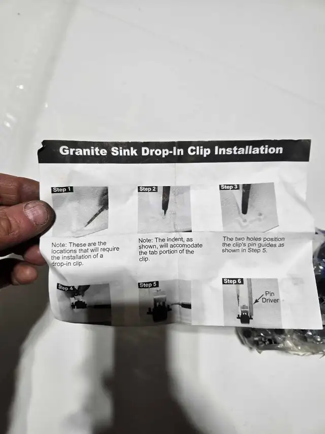 Granite sink clips