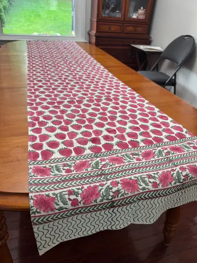 Brand New Reversible Cotton Table Runner - Steal Deal, View more