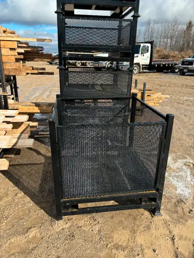 We have steel mesh cages for jobsite materials etc. Opens on one side. 2 sizes available, stackable...