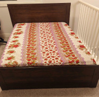 Ikea full size bed frame with storage and mattress 