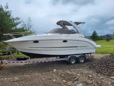 This boat is equipped with a gas 8.1 litre engine or496 cubic inch , barvo 3 outdrive, on board gene...