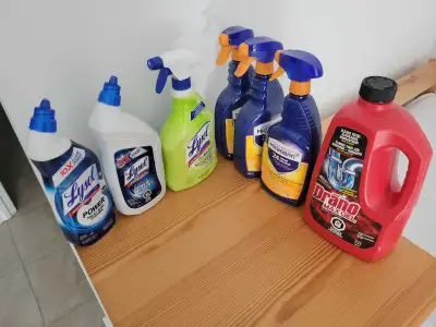 Bathroom and toilet cleaner and Drano, View more