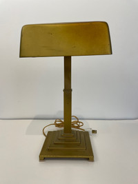 Vintage Machine Age Skyscaper  Copper Banker’s Desk Lamp
