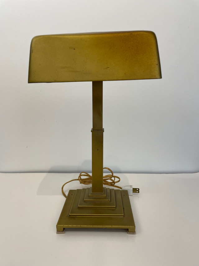 Vintage Machine Age Skyscaper  Copper Banker’s Desk Lamp in Indoor Lighting & Fans in Oshawa / Durham Region