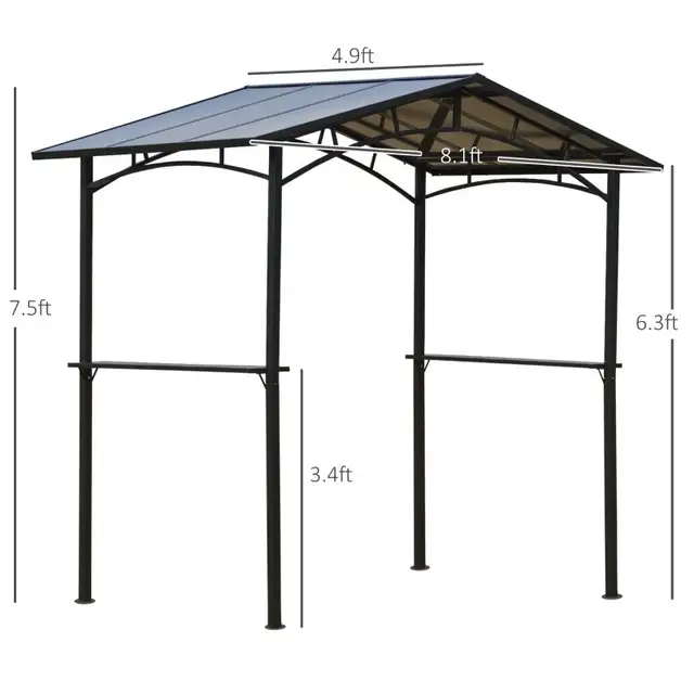 8' x 5' Hardtop Grill Gazebo Aluminium BBQ Canopy Gazebo Outdoor in Patio & Garden Furniture in Markham / York Region - Image 3