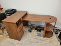Beautiful Wood Desk with Storage and Power