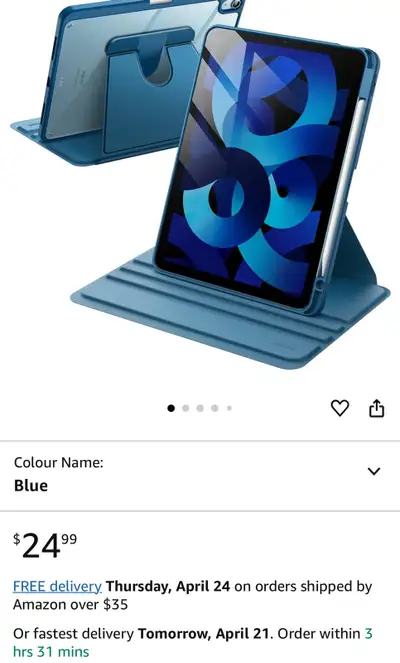 JETech Rotating Case for iPad Air 11-inch M3/M2, View more