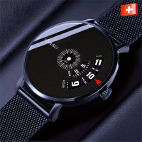 Dual Time Quartz Watch Waterproof And Automatic with Mesh Belt