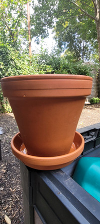 Terra Cotta clay pot 6.5" drip tray made in Germany