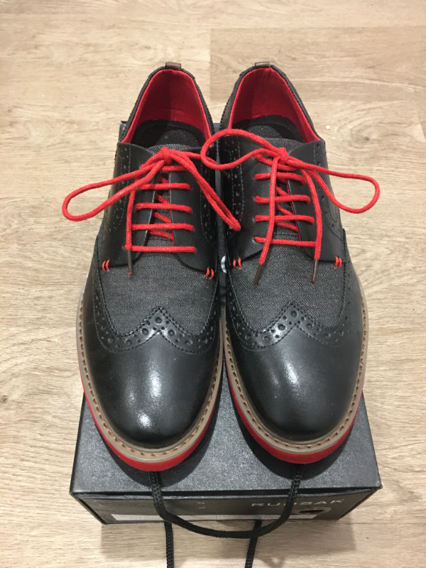 Rudsak Black Leather & Canvas Shoes with Red trim soles in Men's Shoes in Oshawa / Durham Region