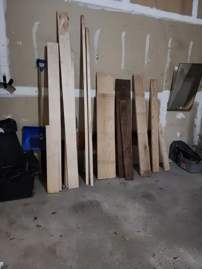 Assorted HardWood + Maple Plywood Maple Plywood finish 50x24, 8'x24inches Very Good one side Rough C...