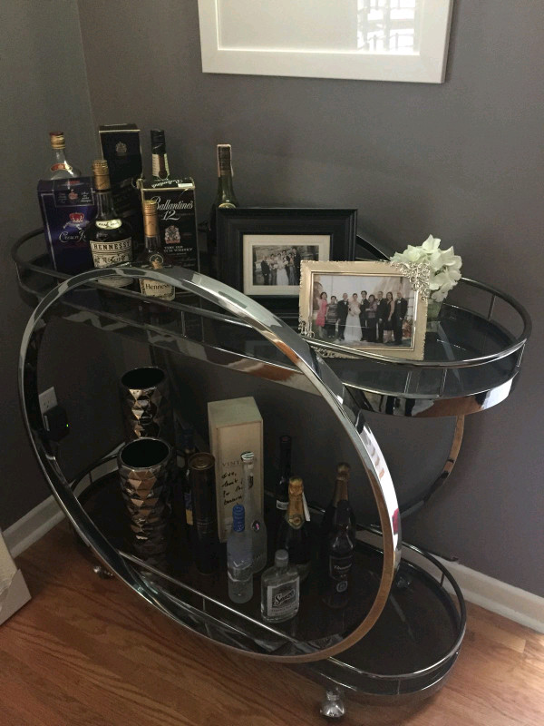 Deboer's Chrome Black Glass Bar Cart $400 in Other in City of Toronto - Image 2