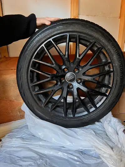 Continental Conti ProContact 255/40r19 on black Audi technic (European) rims; tires in great shape:...