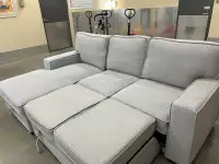 Grey sectional sofabed storage couch
