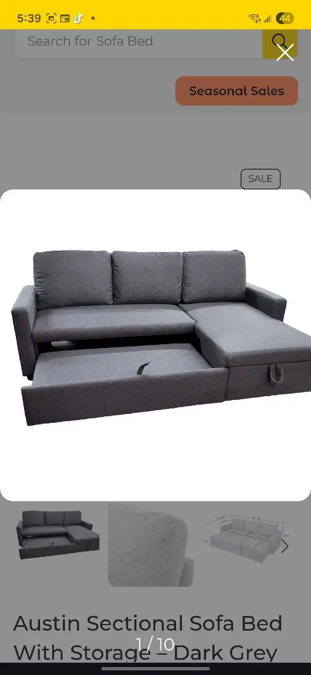 Sectional Sofabed with Storage 599$ brand new in box. HURRY UP in Couches & Futons in Vancouver - Image 2