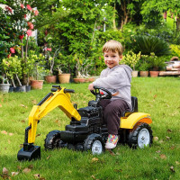 Kids Ride on Excavator Toy, Pedal Tractor Ride on Toys, Larger S
