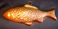 Superb Mid Century Korean Copper-On-Aluminum Fish Jello Mold