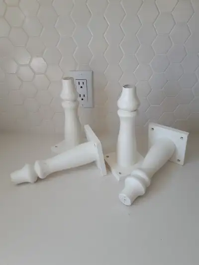 White Wooden Furniture Legs Set of 4, View more