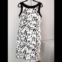 NWT - Gilani Women's Black White Sleeveless Midi Dress (Size 12)