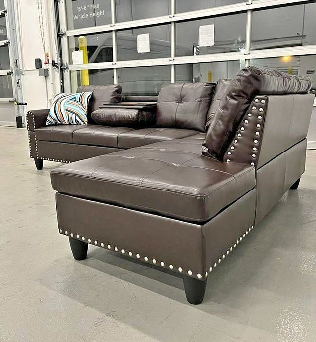 Stylish Sofa With Studs And With Ottoman. in Couches & Futons in Trenton - Image 3