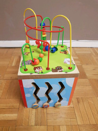 Wooden activity cube