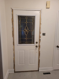Front metal door with window