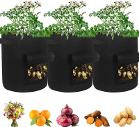 (3-7 Gallon) Plant Grow Bags Fabric Pots Thickened Bags Pota