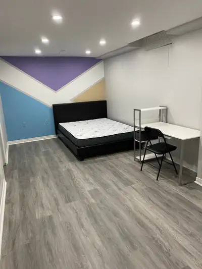 a big room with private kitchen & bathroom in the basement