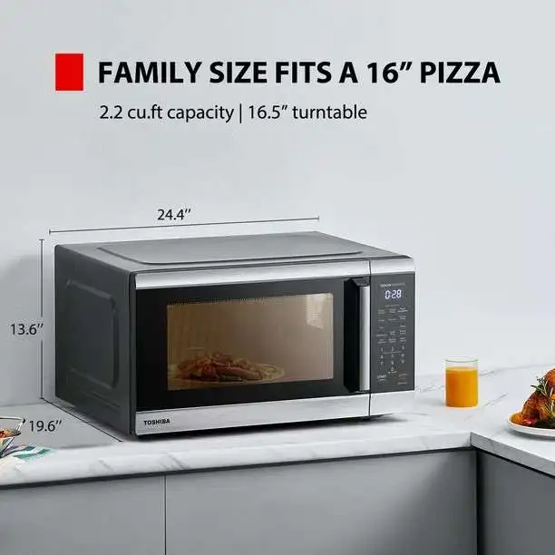 Toshiba 2.2 CU. FT. MICROWAVE OVEN Black Stainless Steel NEW62863731495299123